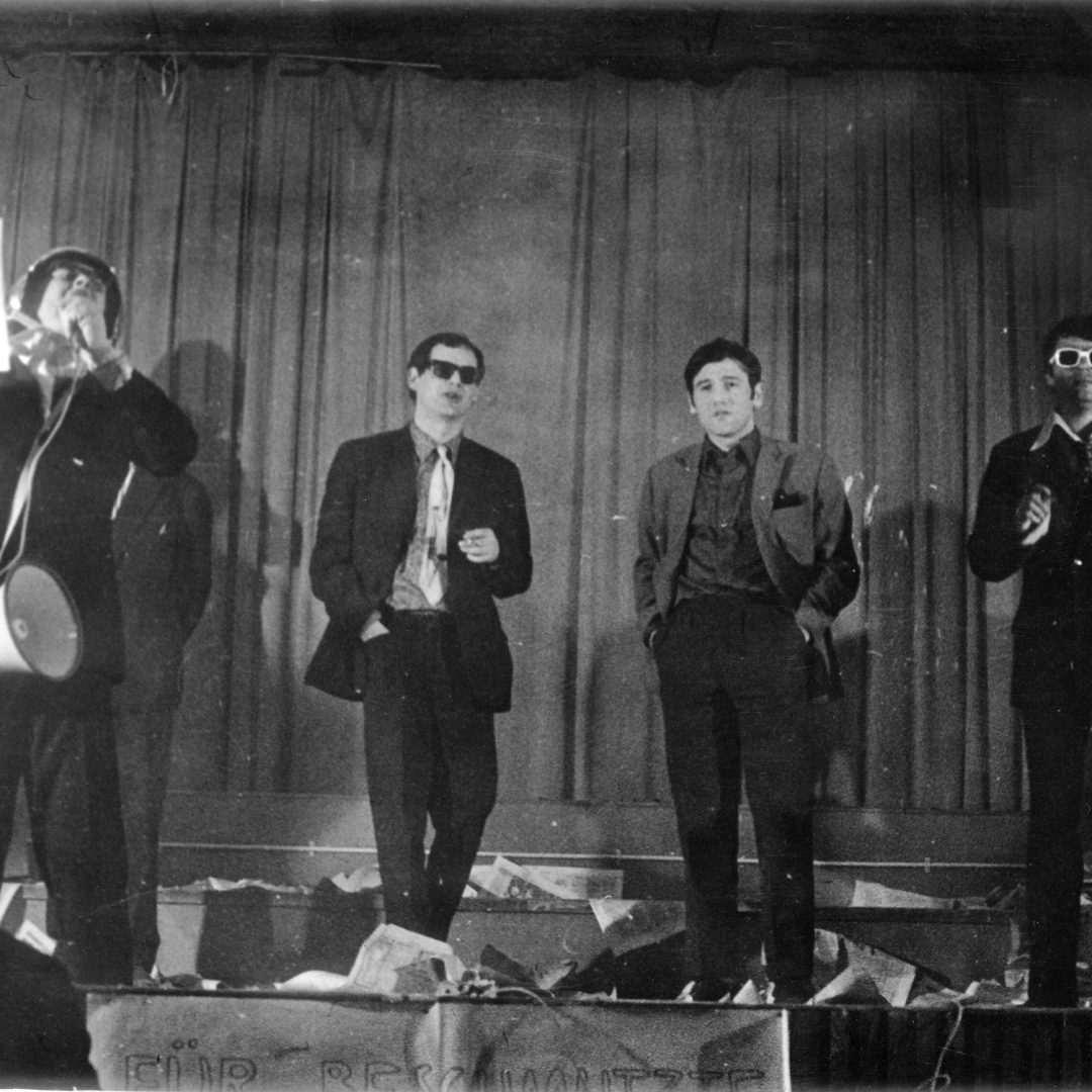 »Zockfest«, 21. 4. 1967, Gasthaus Grünes Tor, Wien,  Oswald Wiener, Gunter Falk, Peter Weibel, Wolfgang Bauer